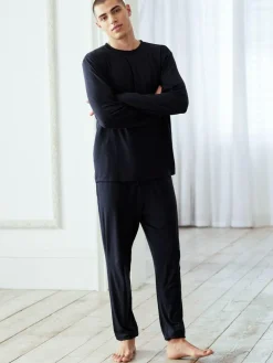 Chelsea Peers Blue TENCEL™ Modal Long Crew Neck Pyjama Set^ Pyjamas