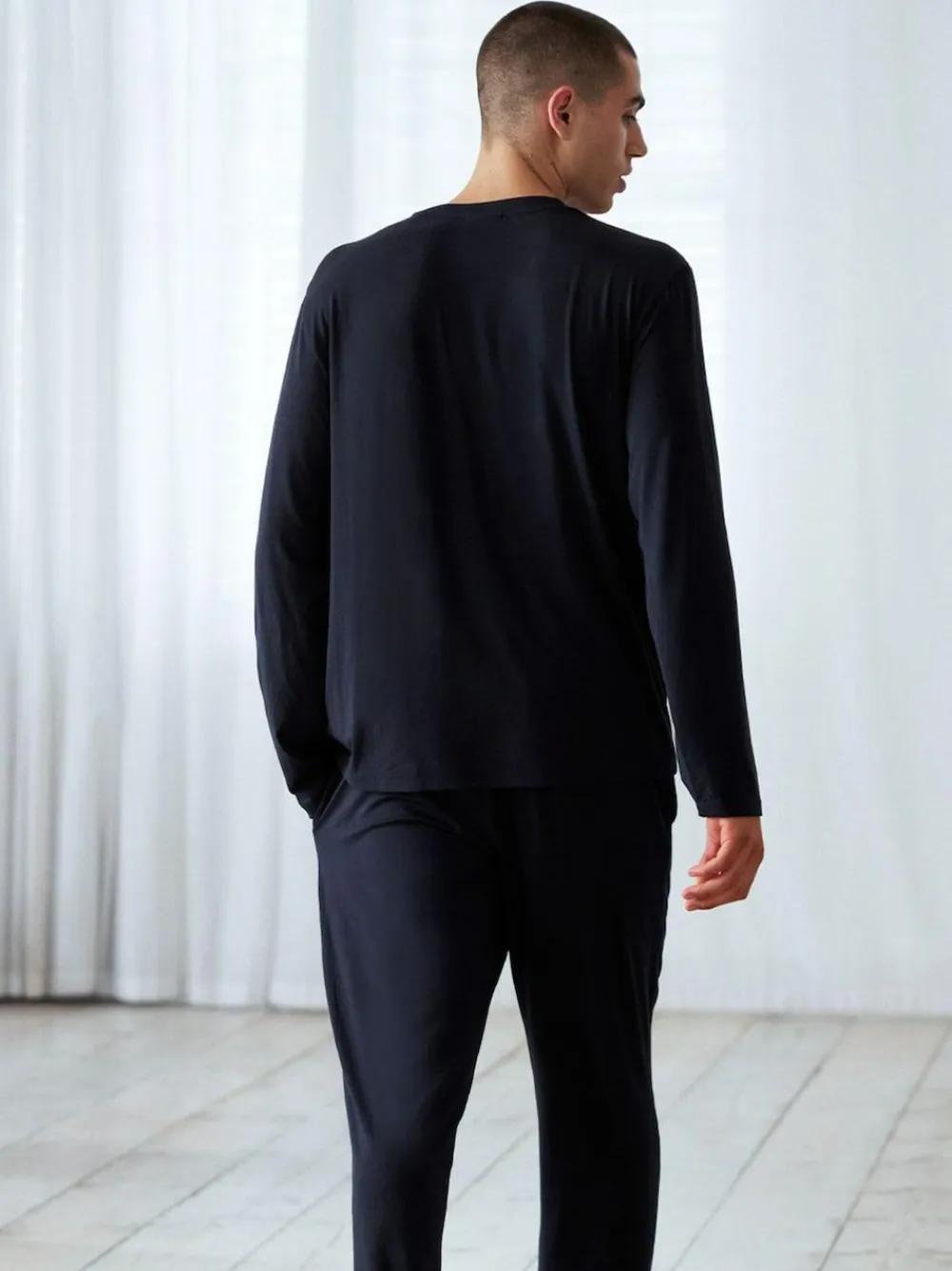 Chelsea Peers Blue TENCEL™ Modal Long Crew Neck Pyjama Set^ Pyjamas