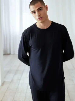 Chelsea Peers Blue TENCEL™ Modal Long Crew Neck Pyjama Set^ Pyjamas