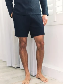 Online Chelsea Peers Blue Waffle Lounge Shorts - Navy