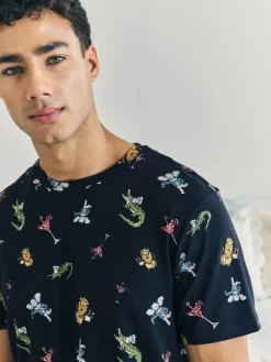 Online Chelsea Peers Blue Wild Dining Print Pyjamas Set