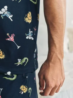 Online Chelsea Peers Blue Wild Dining Print Pyjamas Set