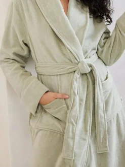 Sale Chelsea Peers 100% Cotton Towelling Dressing Gown Green