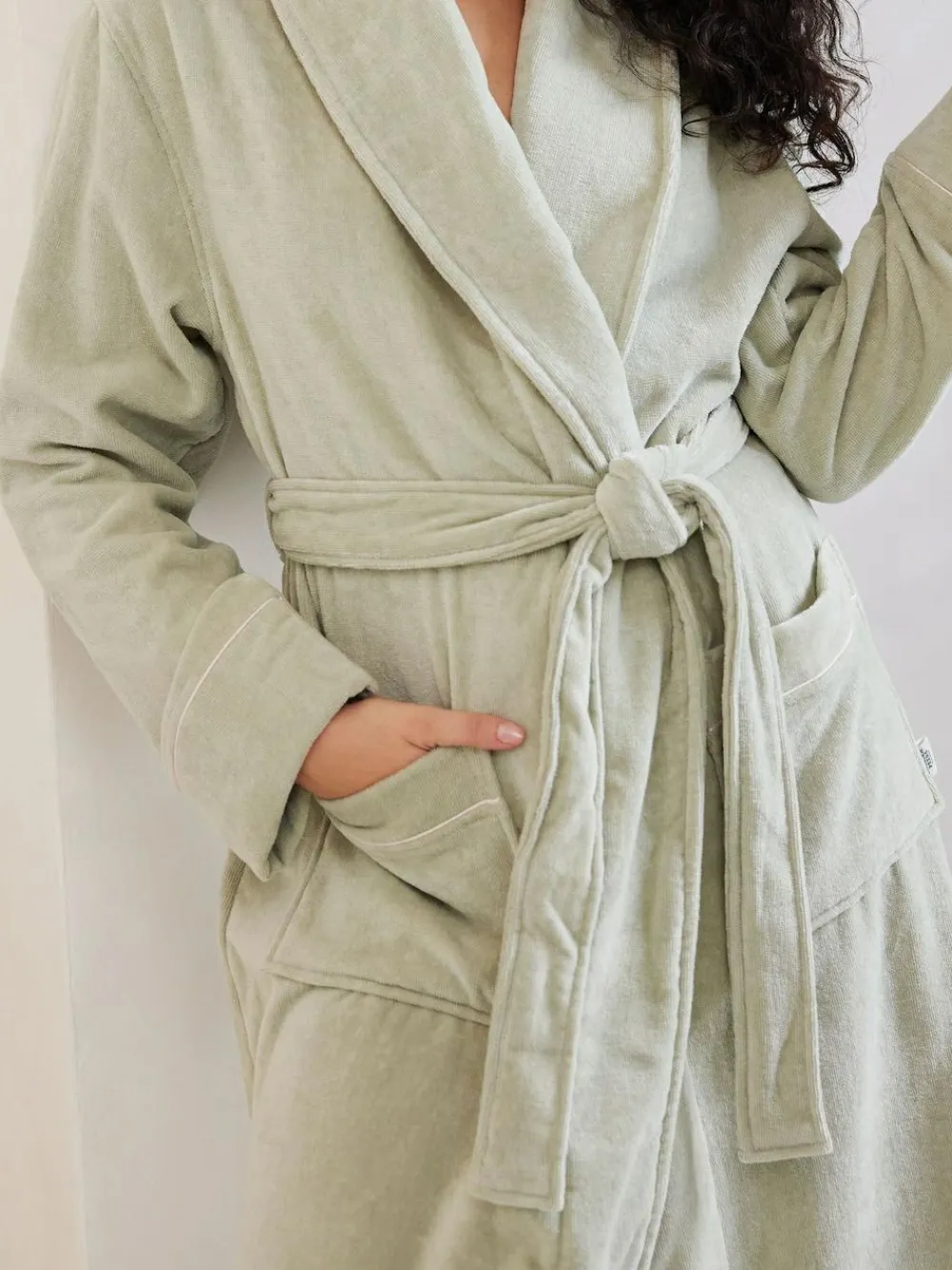 Sale Chelsea Peers 100% Cotton Towelling Dressing Gown Green