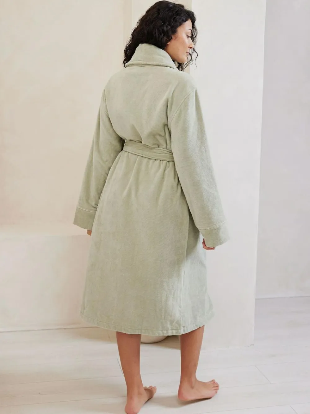 Sale Chelsea Peers 100% Cotton Towelling Dressing Gown Green