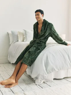 Chelsea Peers Green Fleece Dressing Gown^ Bathrobe
