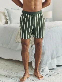 Best Chelsea Peers Green Stripe Button Up Pyjama Shorts - Khaki