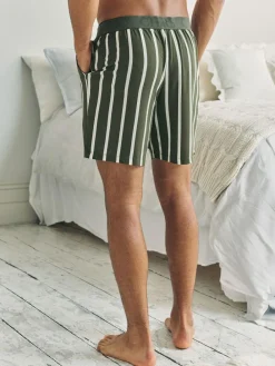 Best Chelsea Peers Green Stripe Button Up Pyjama Shorts - Khaki