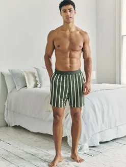 Best Chelsea Peers Green Stripe Button Up Pyjama Shorts - Khaki