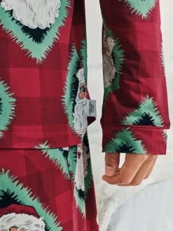Best Chelsea Peers Red Christmas Jolly Santa Print Long Pyjamas Set