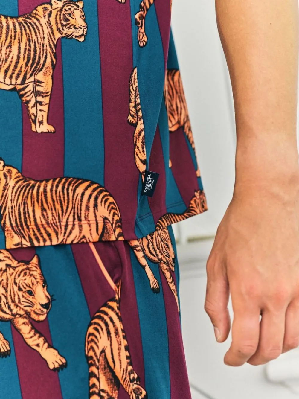 Chelsea Peers Red Tiger Stripe Print Long Pyjamas Set^ Pyjamas