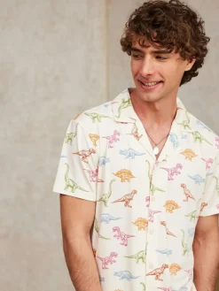 Chelsea Peers Dinosaur Print Long Pyjama Set^ Pyjamas