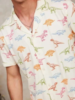 Chelsea Peers Dinosaur Print Long Pyjama Set^ Pyjamas