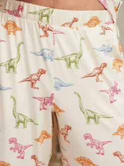 Chelsea Peers Dinosaur Print Long Pyjama Set^ Pyjamas