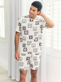 Best Chelsea Peers White Fairway Frames Print Short Pyjamas Set