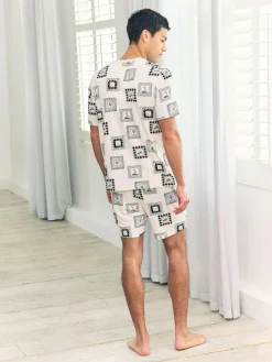 Best Chelsea Peers White Fairway Frames Print Short Pyjamas Set