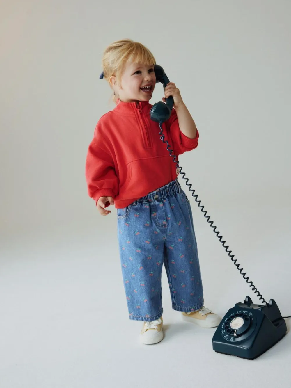 New Next Wide Leg Jeans (3mths-7yrs) Cherry Print