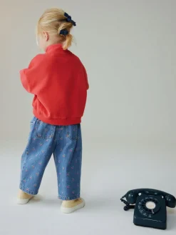 New Next Wide Leg Jeans (3mths-7yrs) Cherry Print