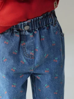 New Next Wide Leg Jeans (3mths-7yrs) Cherry Print