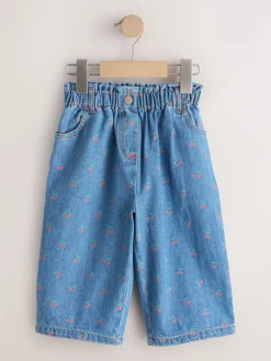 New Next Wide Leg Jeans (3mths-7yrs) Cherry Print