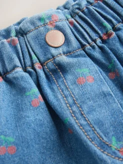 New Next Wide Leg Jeans (3mths-7yrs) Cherry Print