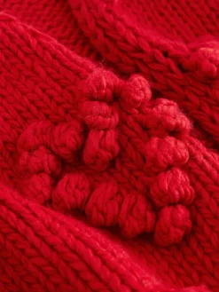 Sale Next Cherry Red Hand Stitch Heart Detail Cardigan