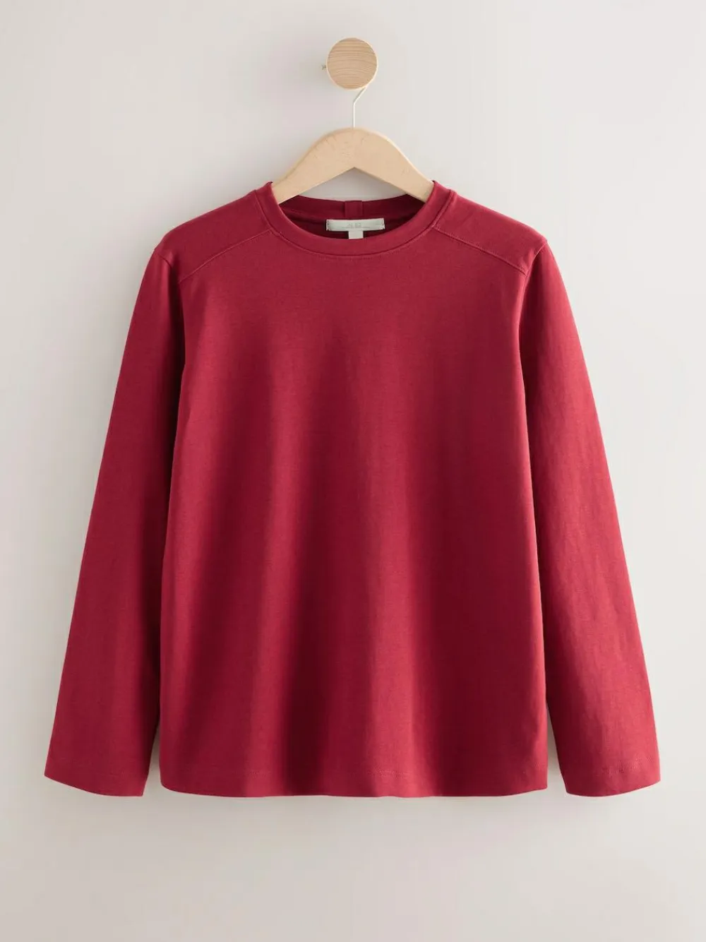 Next Cherry Red Long Sleeve Heavyweight Crew Neck T-Shirt^Women Tops & T-Shirts