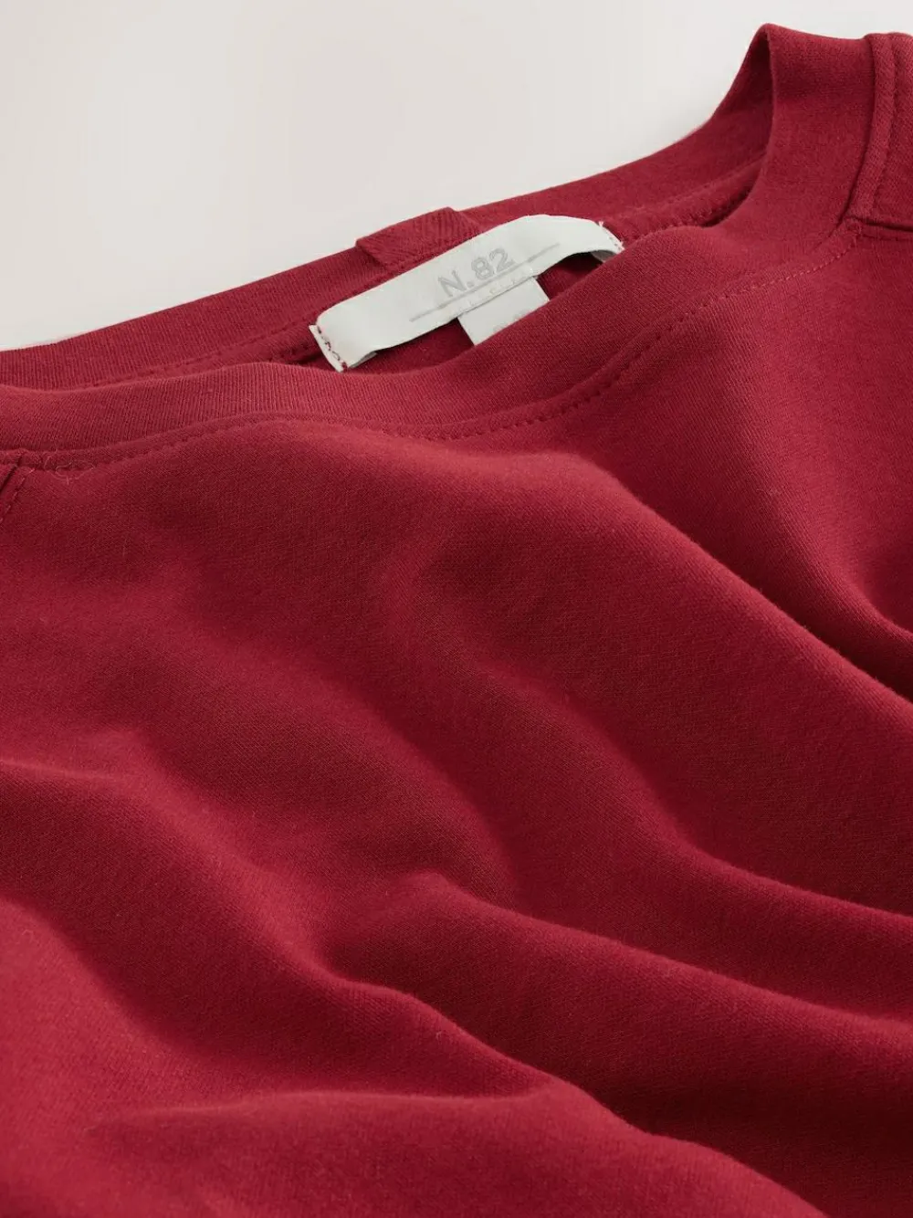 Next Cherry Red Long Sleeve Heavyweight Crew Neck T-Shirt^Women Tops & T-Shirts