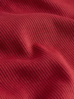 Best Next Cherry Red Ribbed High Neck Long Sleeve T-Shirt