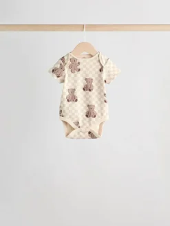 Next Chocolate Brown Baby Short Sleeve Bodysuits 5 Pack^BOY Bodysuits & Vests|Vests