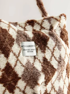 Discount Next Chocolate Brown Borg Argyle Shoulder Bag