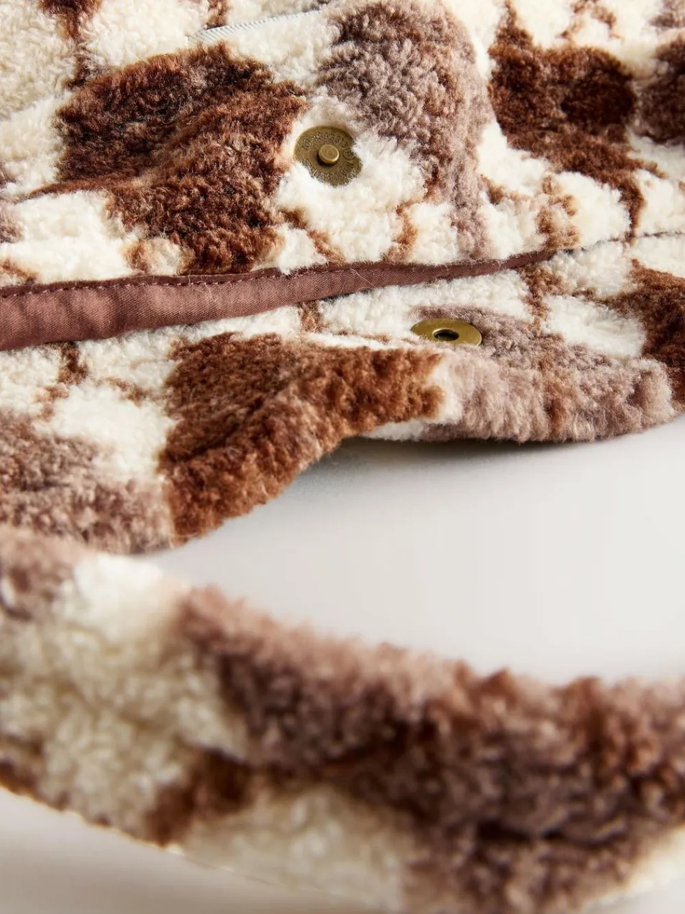 Discount Next Chocolate Brown Borg Argyle Shoulder Bag