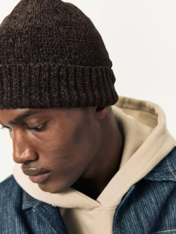 New Next Chenille Beanie Hat Chocolate Brown
