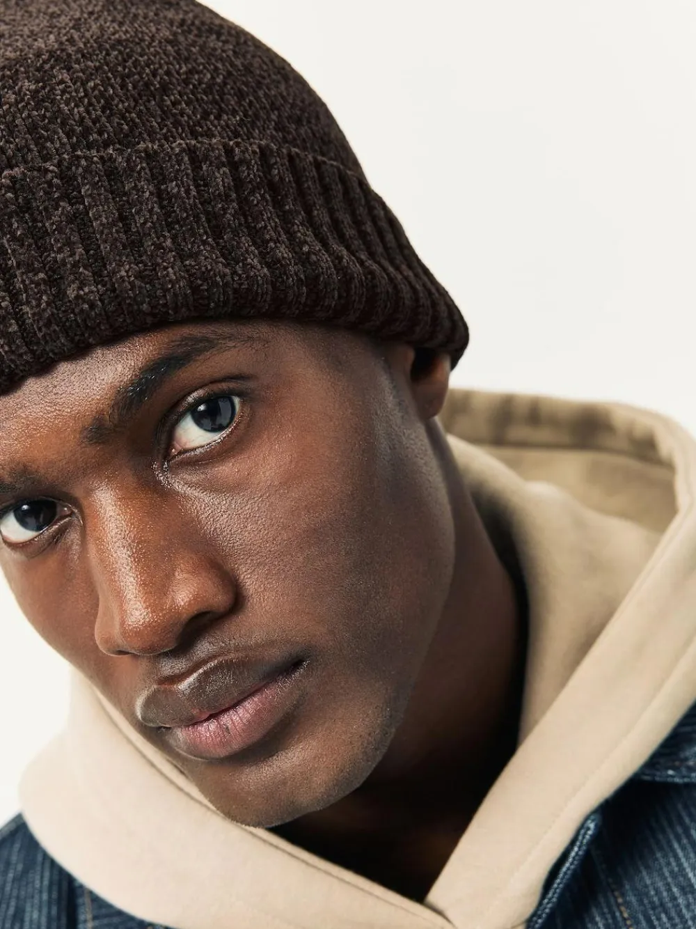 New Next Chenille Beanie Hat Chocolate Brown