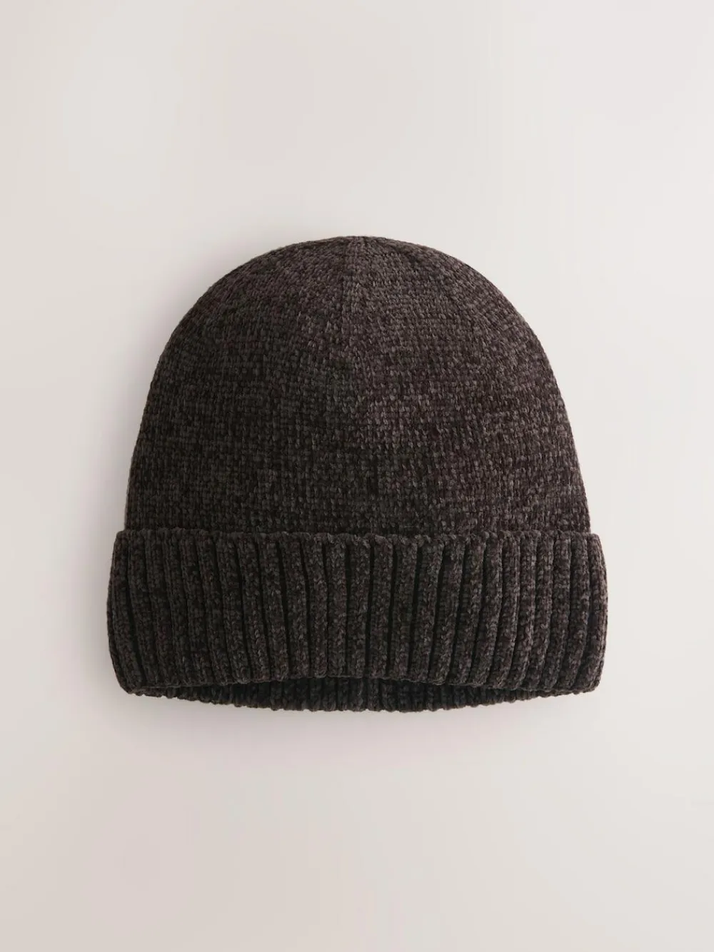 New Next Chenille Beanie Hat Chocolate Brown