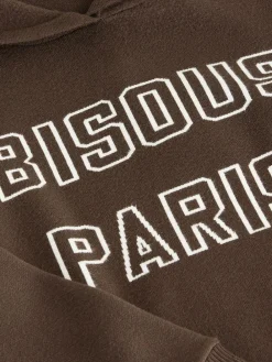 Next Compact Cosy Graphic Long Sleeve Hoodie Chocolate Brown