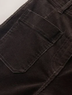 Online Next Cord Wide Leg Cropped Trousers Chocolate Brown