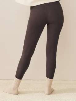 Hot Next Cosy Fleece Leggings Chocolate Brown