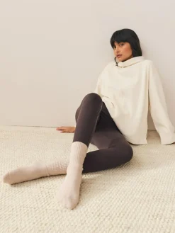 Hot Next Cosy Fleece Leggings Chocolate Brown