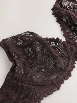 Next Chocolate Brown DD+ Non Pad Plunge Lace Ultimate Comfort Bra^Women Dd+ Range