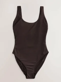 New Next Chocolate Brown Dd+ Wired Scoop Neck Tummy Control Swimsuit