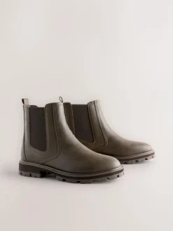 New Next Extra Wide Fit Chelsea Boots Chocolate Brown