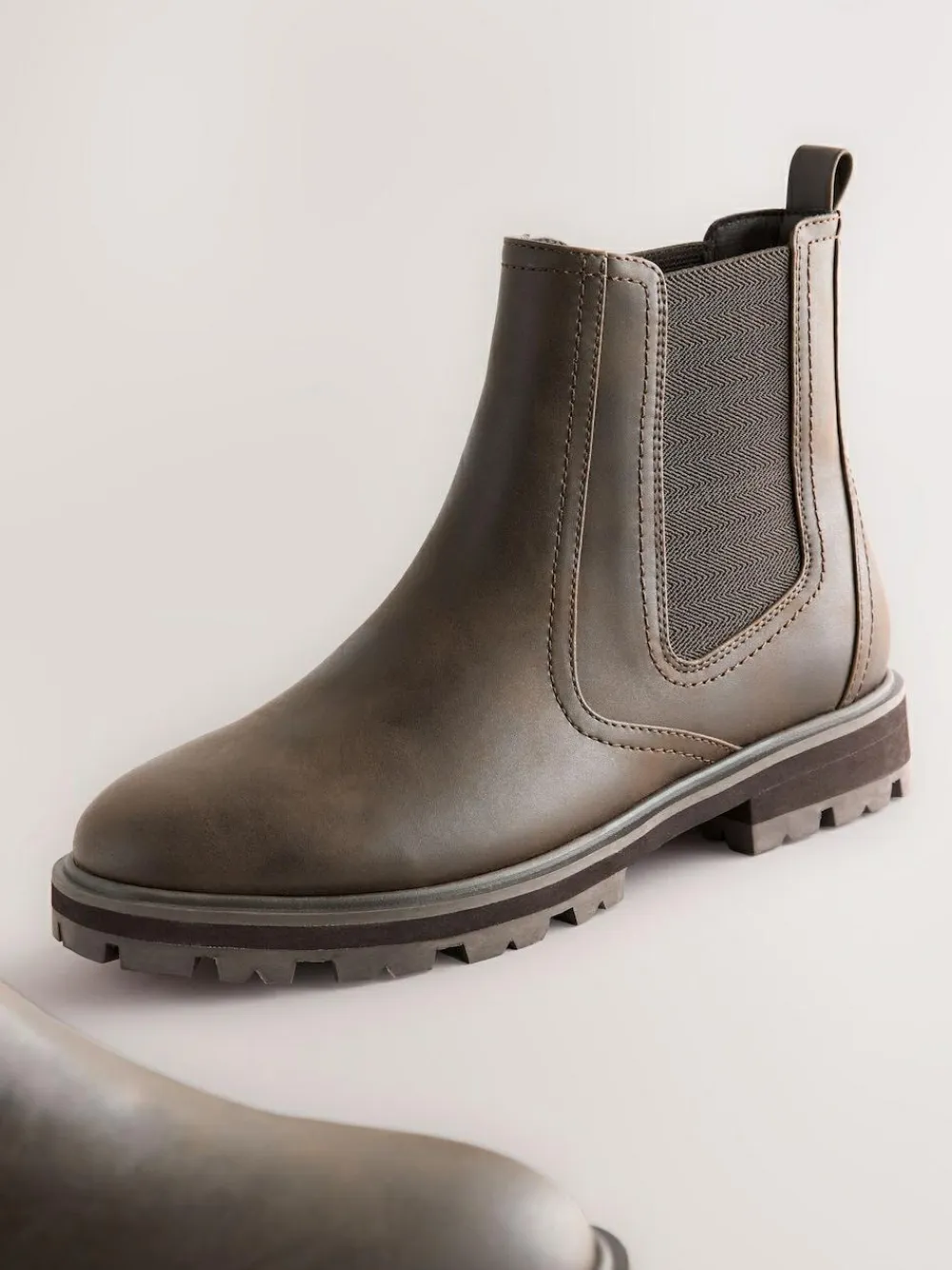 New Next Extra Wide Fit Chelsea Boots Chocolate Brown