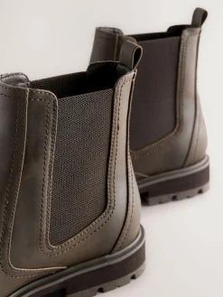 New Next Extra Wide Fit Chelsea Boots Chocolate Brown