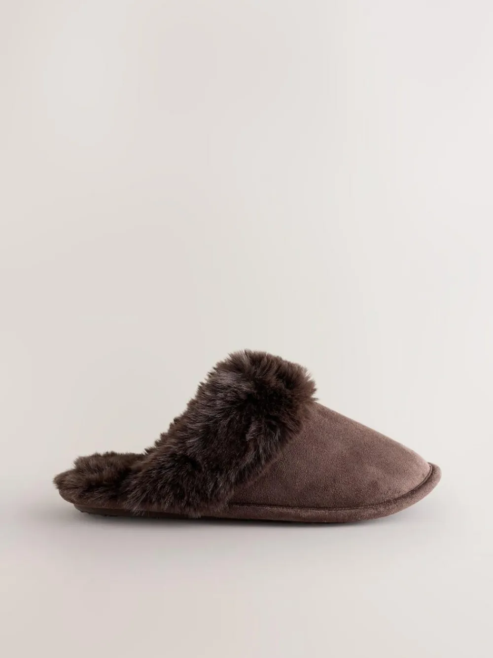 Next Faux Fur Suede Mule Slippers^Women Slippers|All Night & Lounge