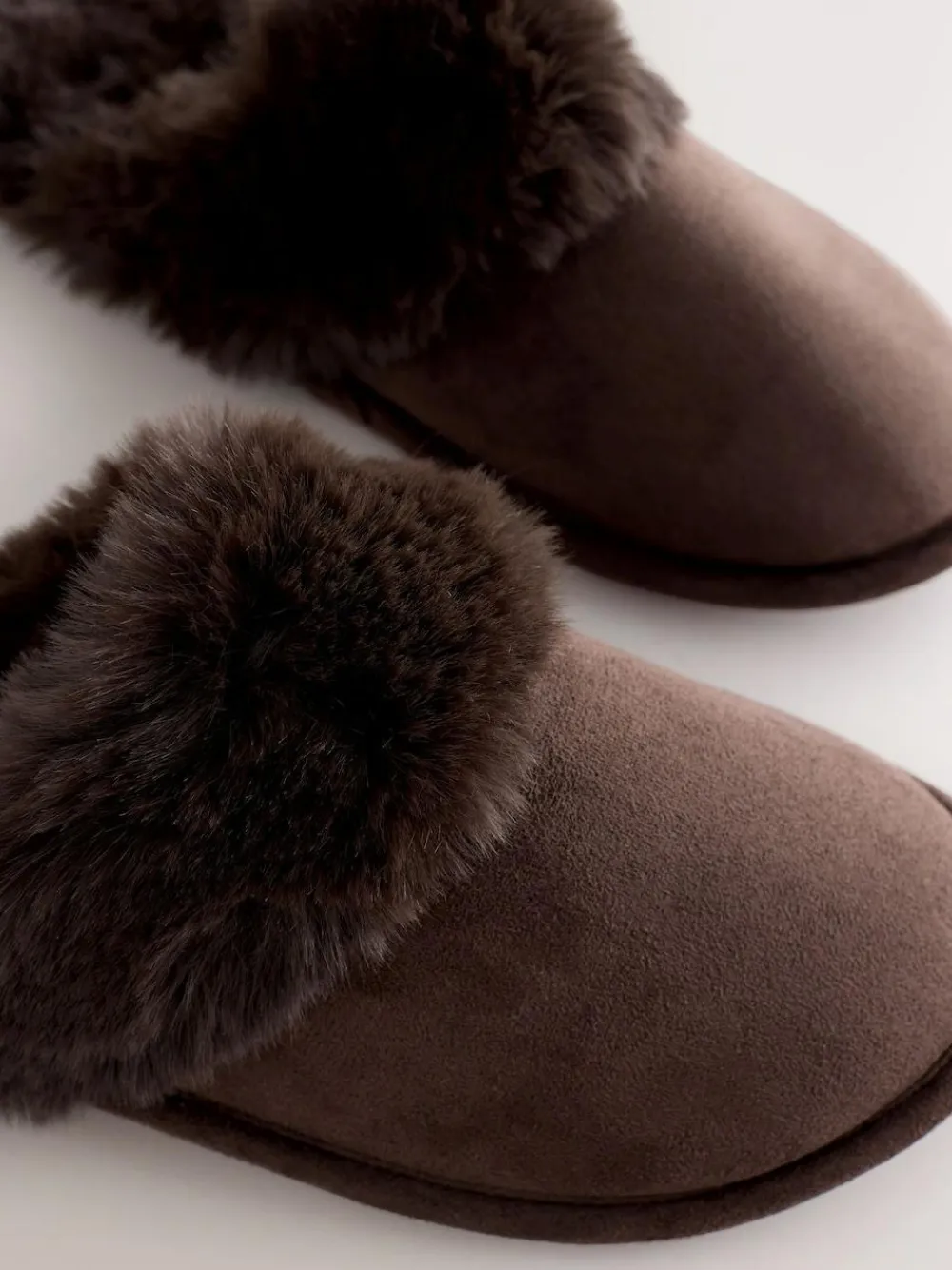 Next Faux Fur Suede Mule Slippers^Women Slippers|All Night & Lounge