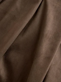 Next Chocolate Brown Faux Suede Midi Kilt Skirt^Women Skirts