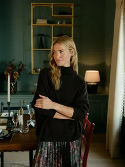 Best Next 2-In-1 Knitted Jumper with Pleated Midi Skirt Chocolate Brown Floral