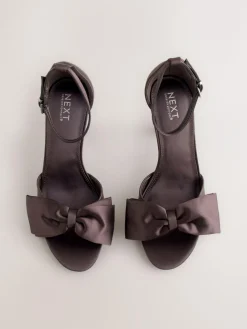 Next Forever Comfort® Satin Bow Block Heeled Sandals^Women Heels|Wide Fit & Extra Wide Fit