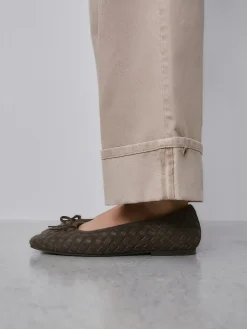 Sale Next Forever Comfort® Leather Weave Ballet Flats Chocolate Brown